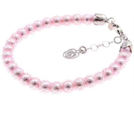 bracciale rosa con perle