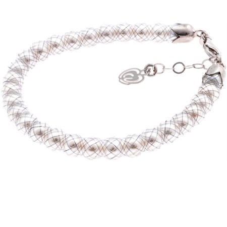 bracciale grigio con perle