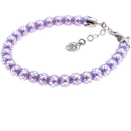 bracciale viola con perle