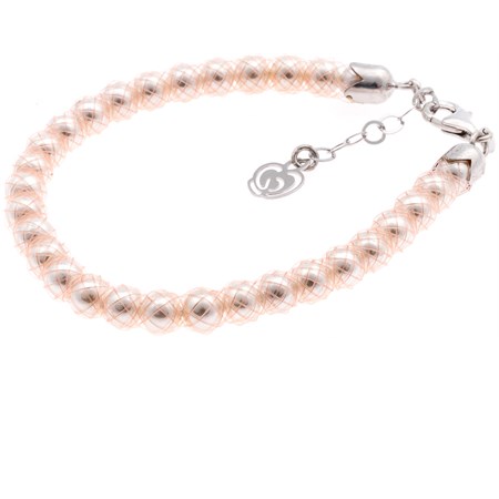 bracciale rosa cipria con perle