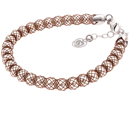 bracciale marrone con perle