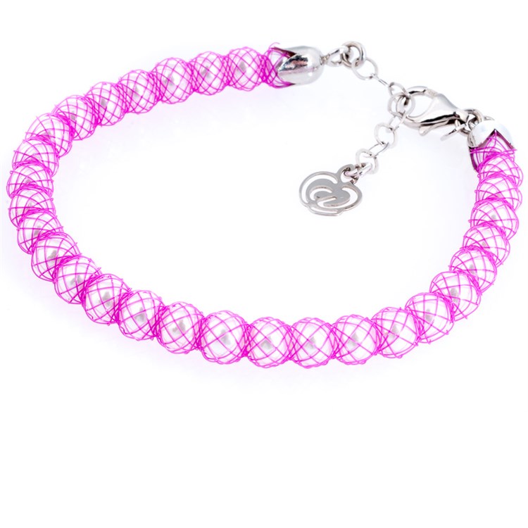Bracciale Fucsia con Perle