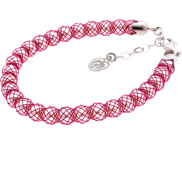 Bracciale Rosso con Perle