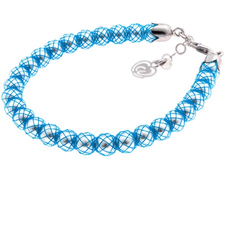 bracciale azzurro con perle