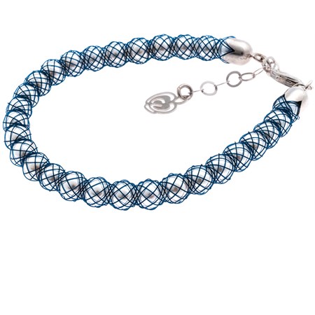 bracciale blu con perle