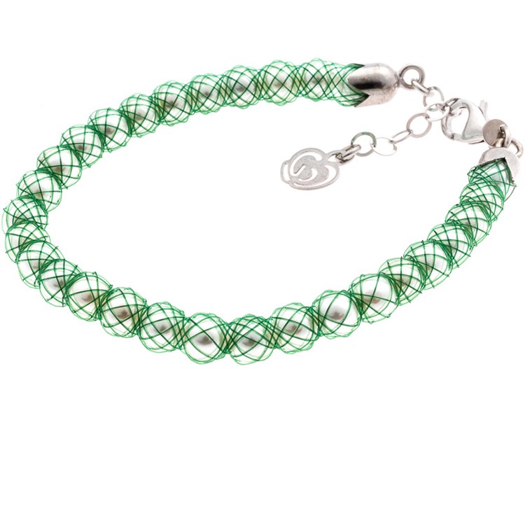 Bracciale Verde con Perle