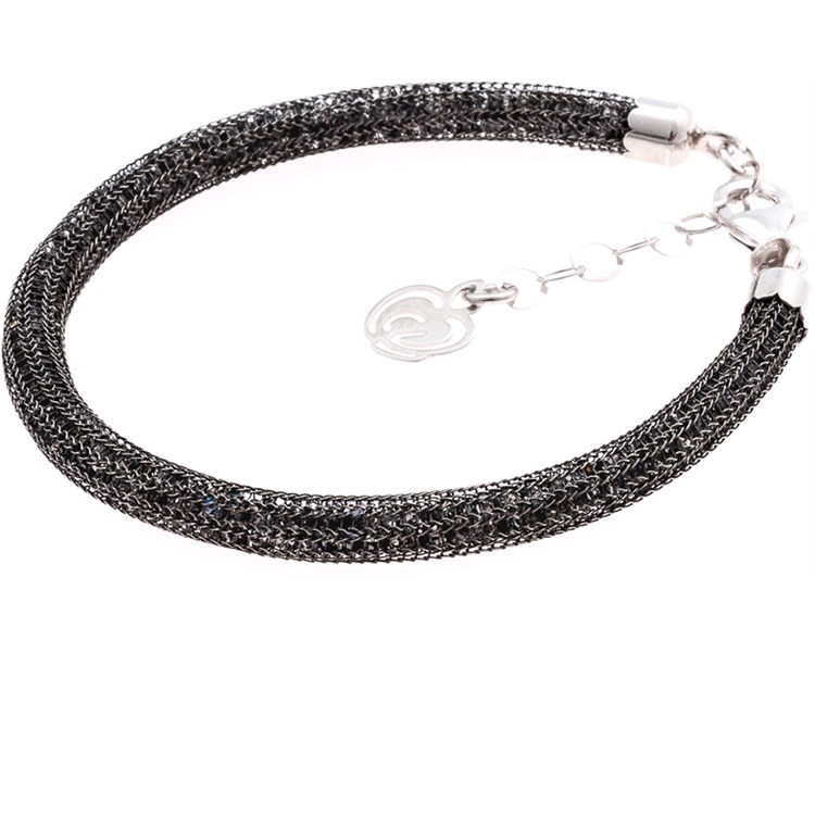Bracciale Con Cristalli Luminosi Nero Fumo