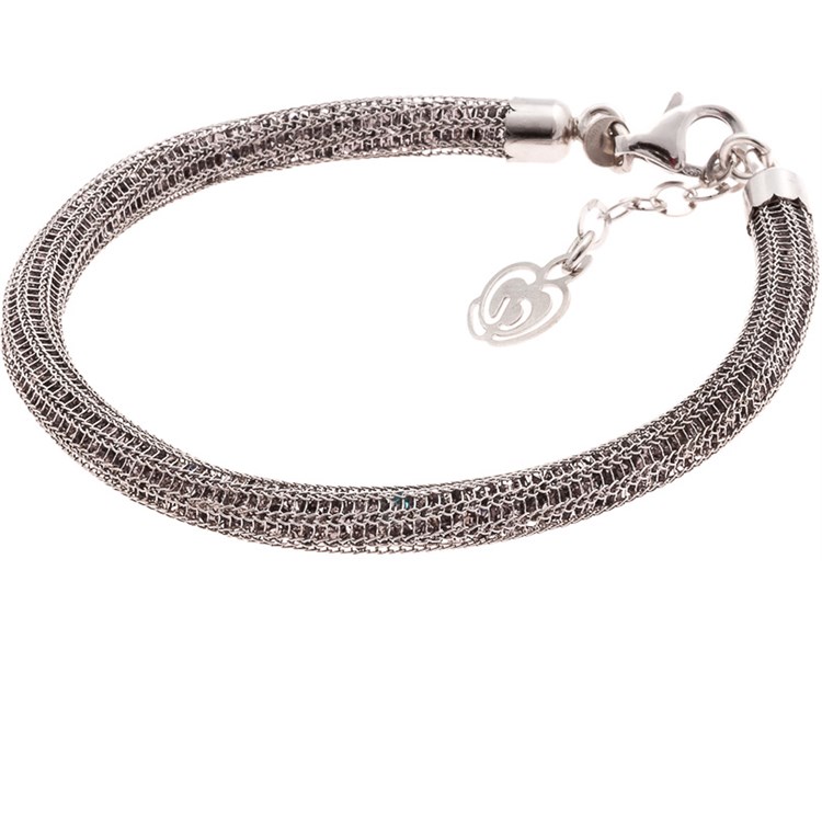 Bracciale Con Cristalli Luminosi Argento Fumo