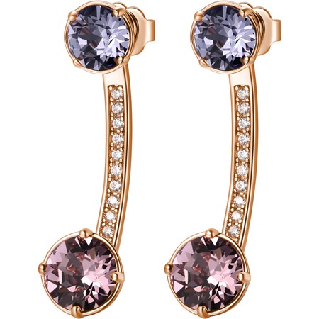 orecchini affinity blu e malva in oro rosa