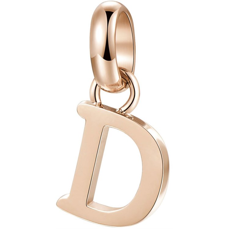 Charm Lettera D Oro Rosa