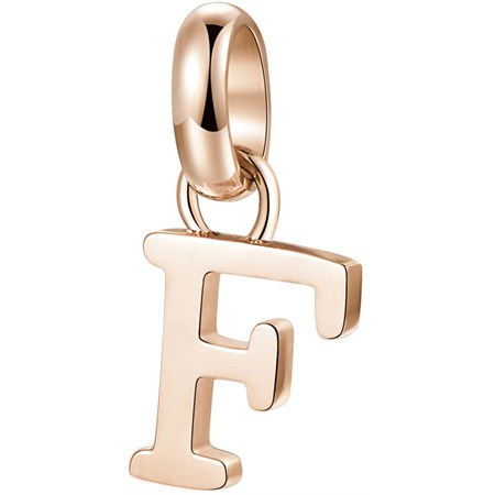 charm lettera f oro rosa
