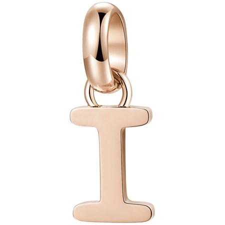 charm lettera i oro rosa