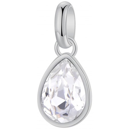 charm con cristallo a goccia bianco