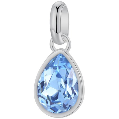 charm con cristallo a goccia azzurro
