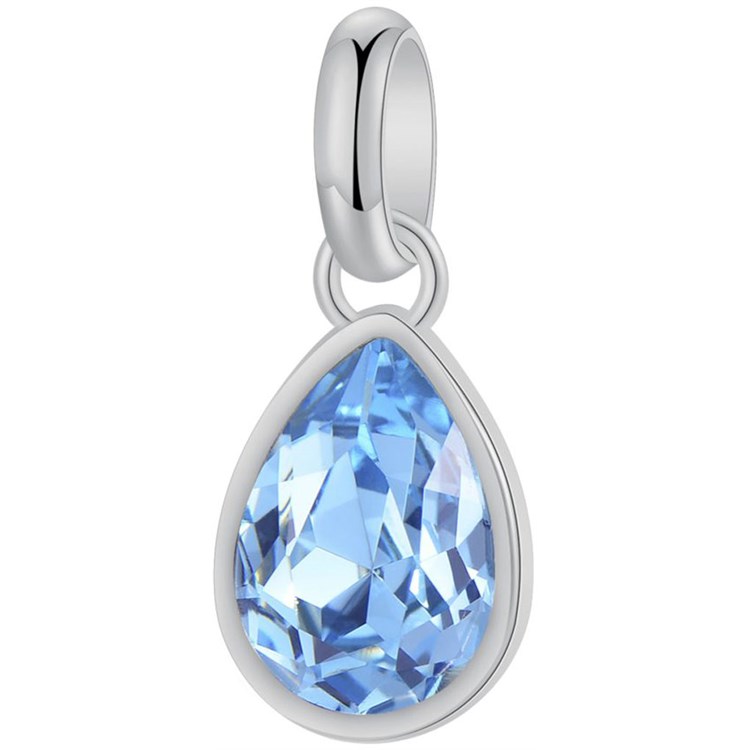 Charm Con Cristallo A Goccia Azzurro