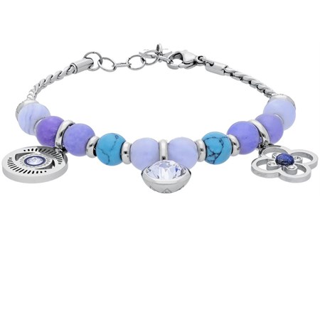 bracciale componibile con agata blu