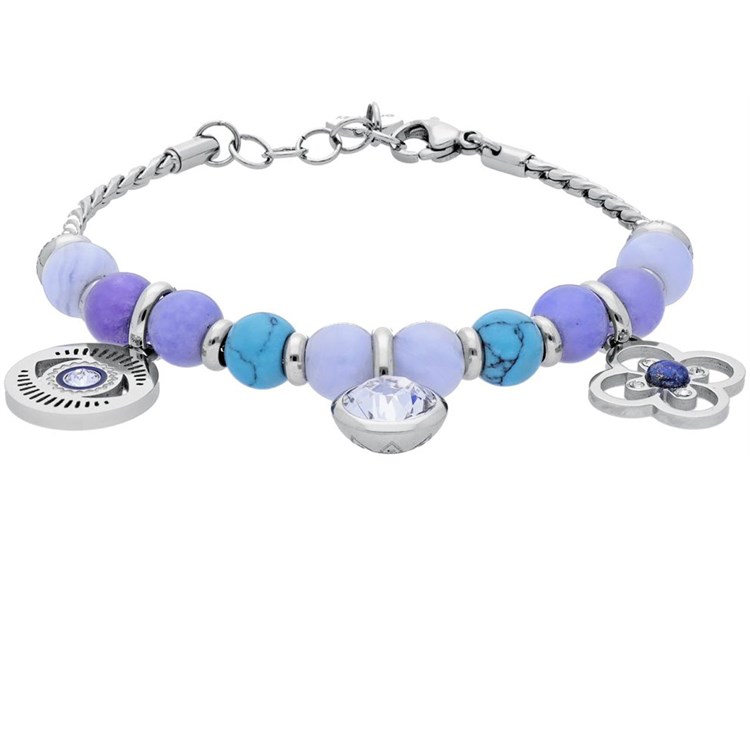 Bracciale componibile con agata blu