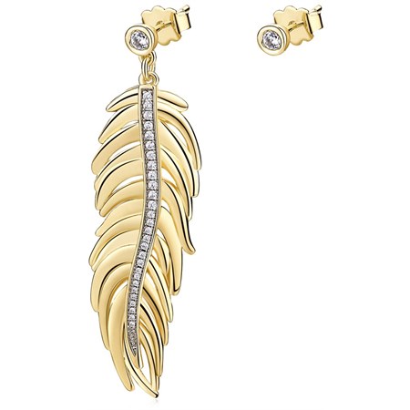 orecchini plume oro giallo