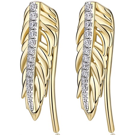 orecchini plume pendenti oro giallo