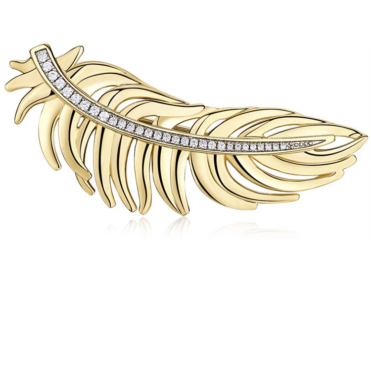 Spilla Plume Oro Giallo
