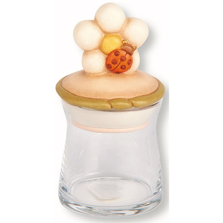 Barattolo in vetro piccolo Country fiore e coccinella Thun