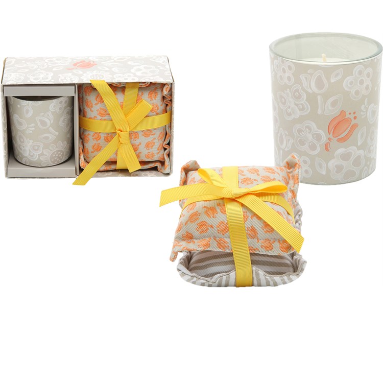 Set Candela media con 2 cuscini piccoli Allover Tulip