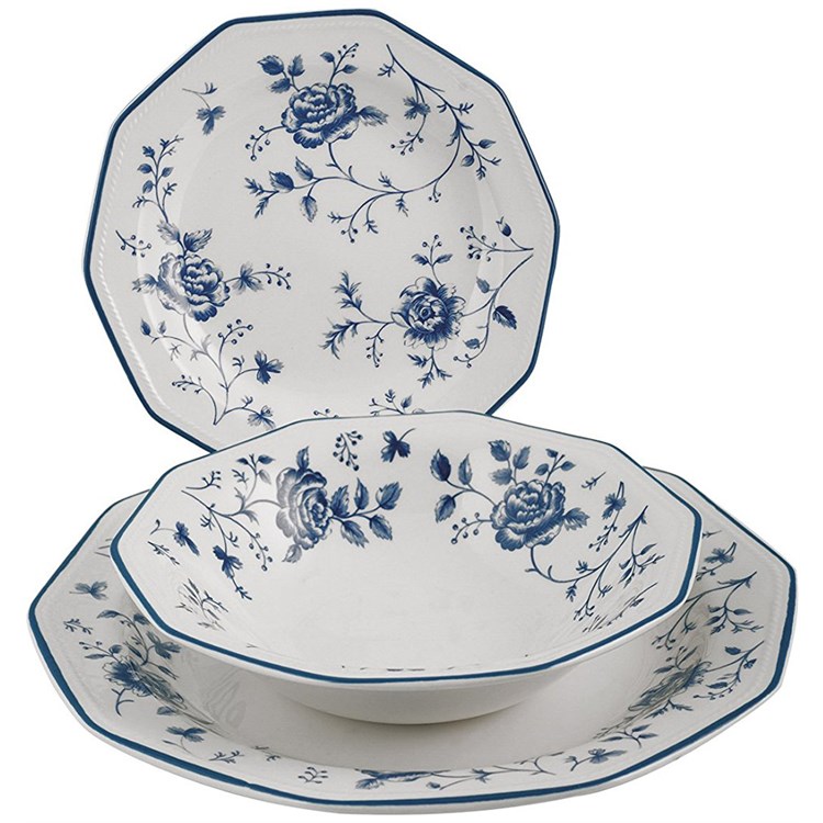 Servizio 18 pezzi Rose Blue