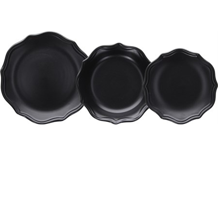 servizio piatti cecile black 12 pezzi