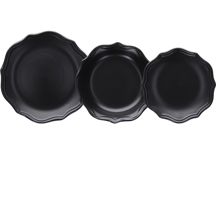 Servizio Piatti Cecile Black 12 Pezzi
