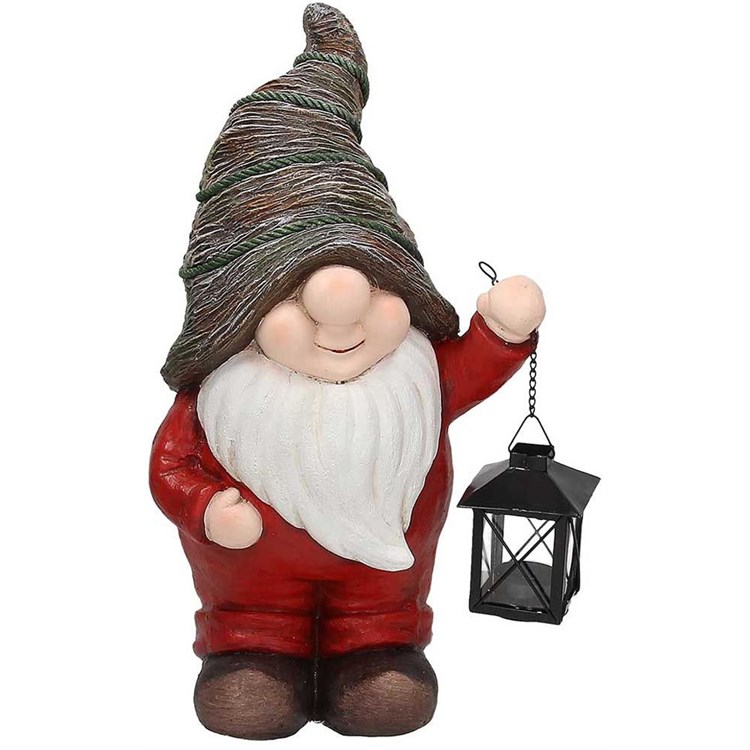 Gnomo Grande Con Lanterna Cm 40