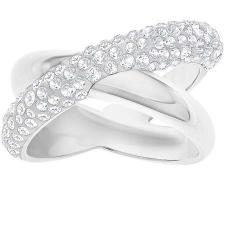 anello crystaldust cross bianco