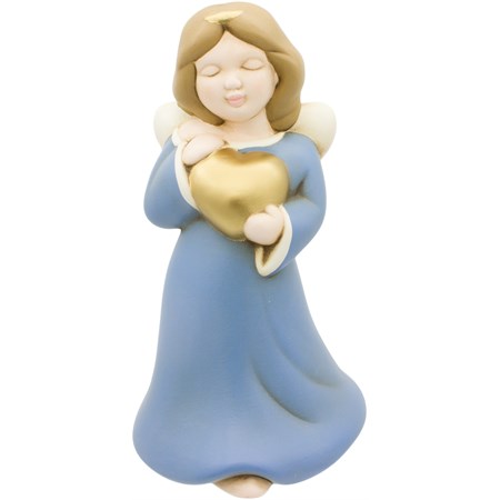 angelo blu con cuore oro