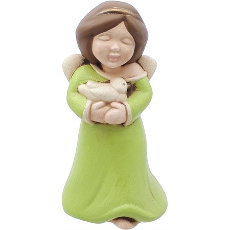 angelo custode con colomba verde