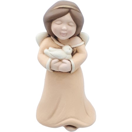 angelo custode con colomba beige