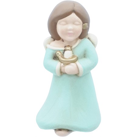 angelo custode con lanterna azzurro acquamarina