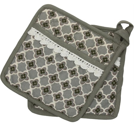 set di 2 presine ortigia grigio