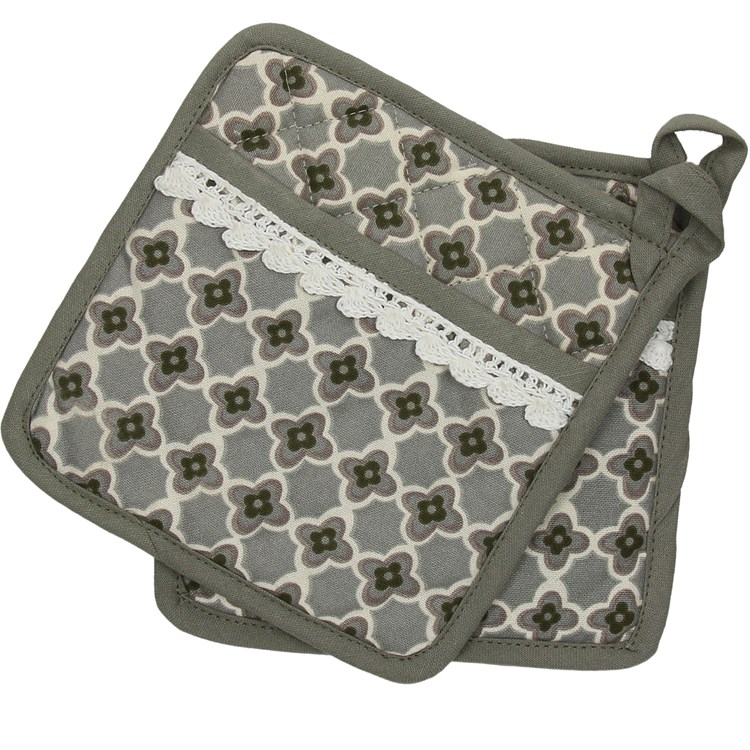 Set di 2 Presine Ortigia Grigio