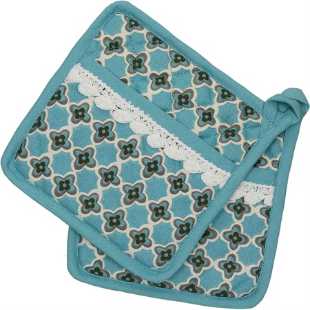 set di 2 presine ortigia turchese