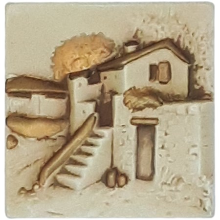 quadretto da parete con case oro