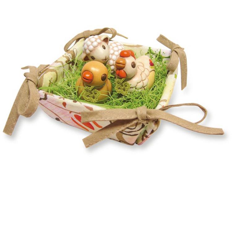 Set Cucina THUN Incanto Di Primavera: Cestino In Vimini, Grembiule, Guantone E Presina, 32x20x8 Cm