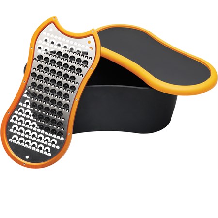 grattugia con contenitore e coperchio salvafreschezza