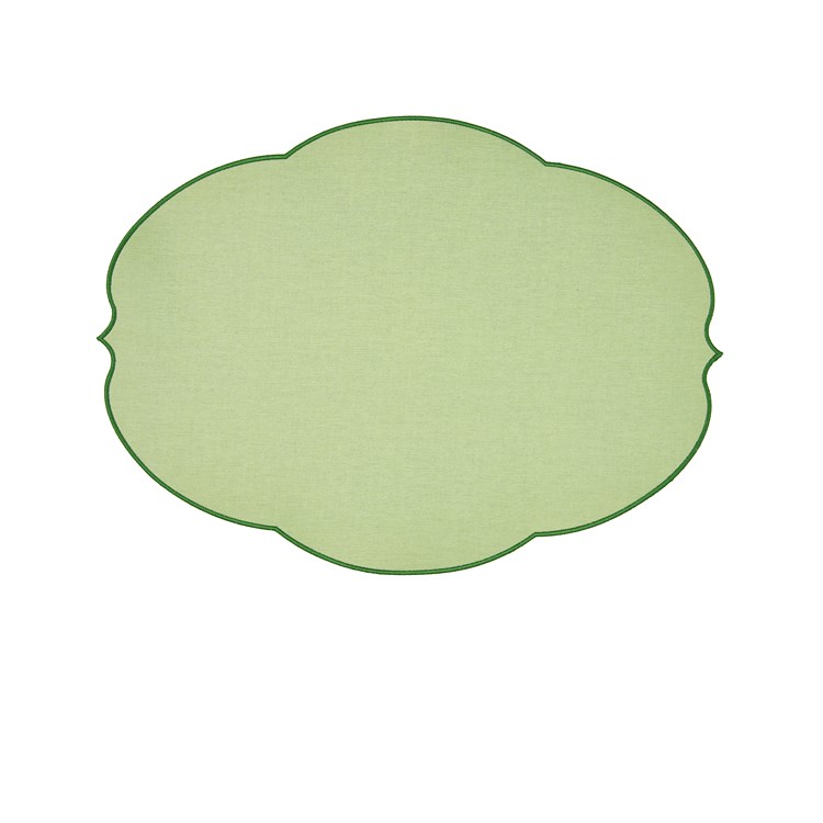 Flowers Tovaglietta Double Face Verde Polvere