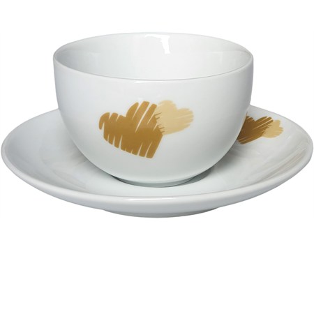 ciotolina tazza bolo in porcellana love sabbia con piattino