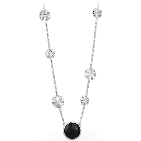 collana brigitte in argento ed onice nera