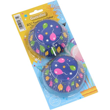 confezione 200 pirottini da forno blu con palloncini