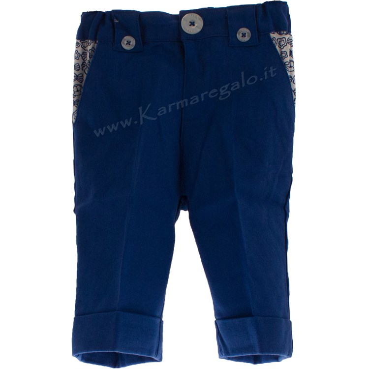 Pantaloni Blu Cerimonia Boy 55 per cento lino