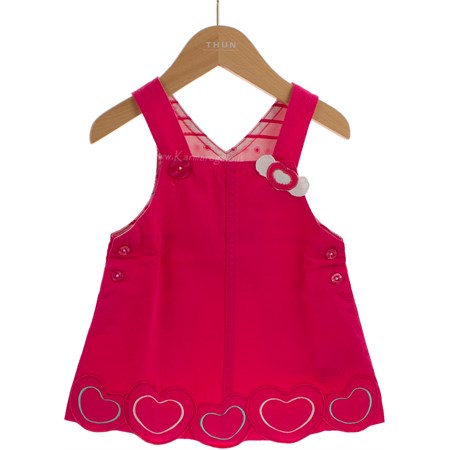 salopette fucsia cuore girl 100 per cento cotone
