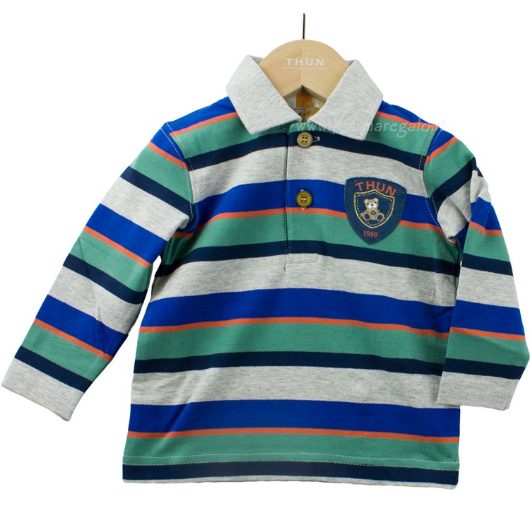 Polo Maglia a Righe Manica Lunga Boy
