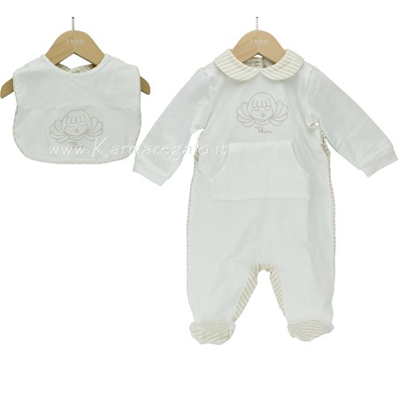 confezione tutina con bavaglino angel 95 per cento cotone