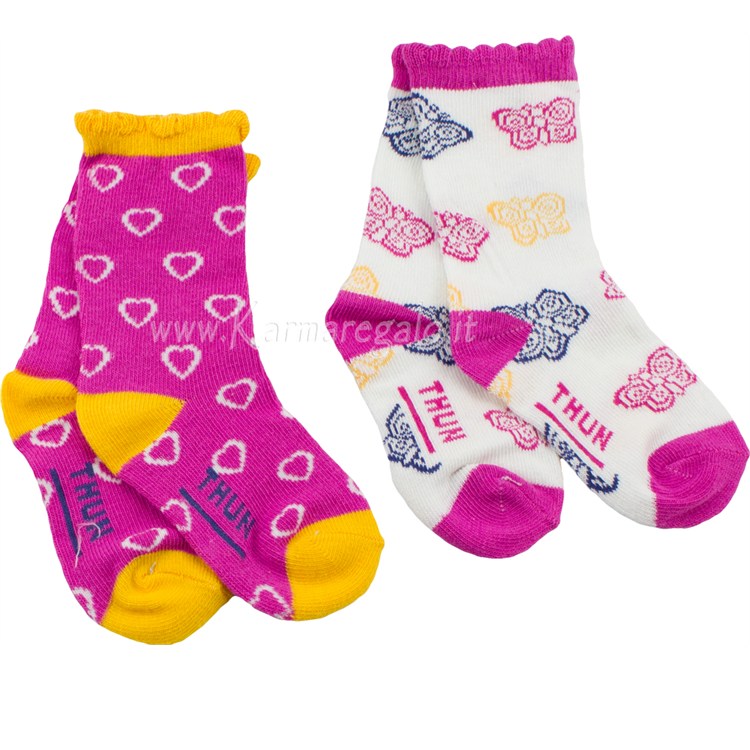 Confezione 2 calzini lunghi Farfalla Girl